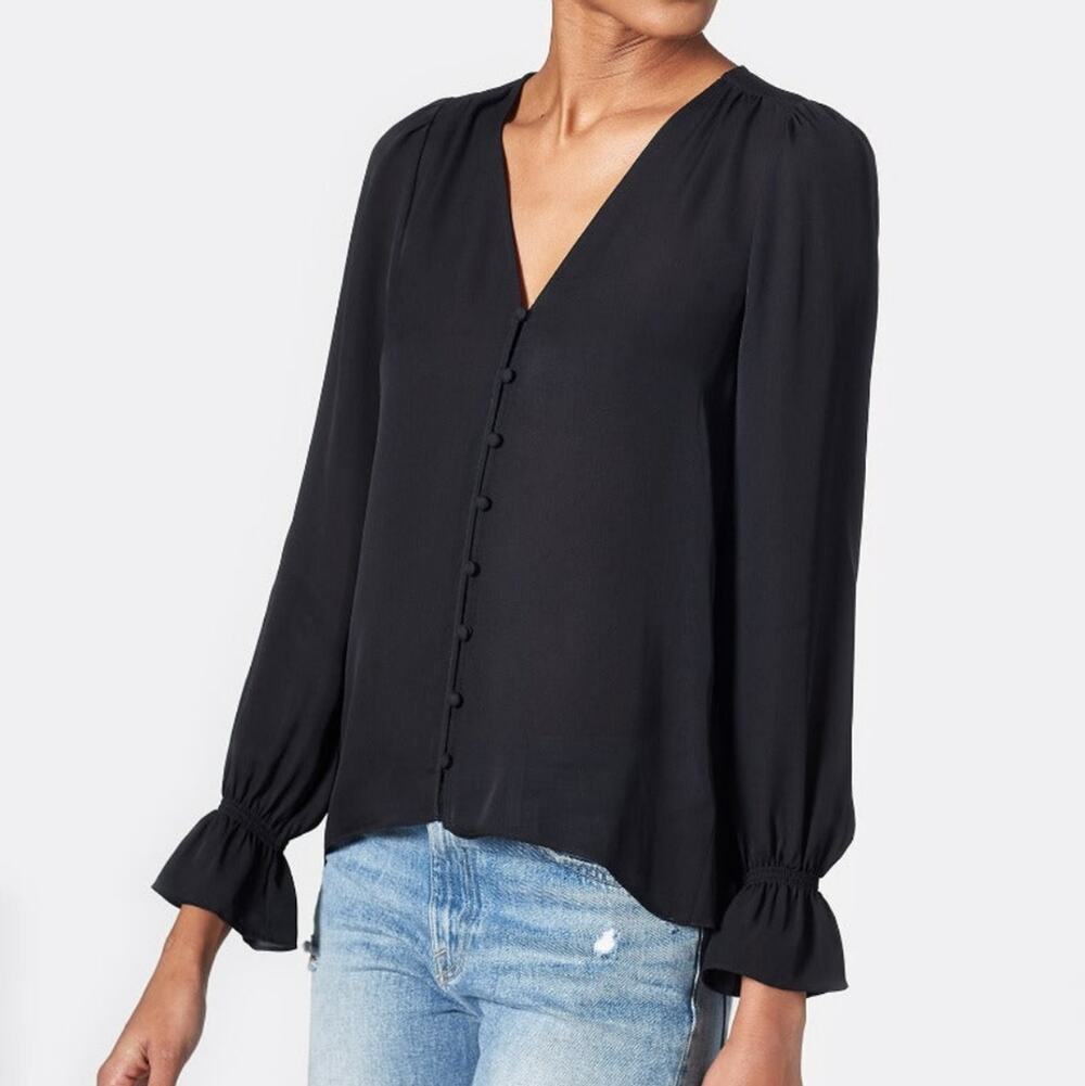 NWT Joie Tariana Silk Black Blouse size XS